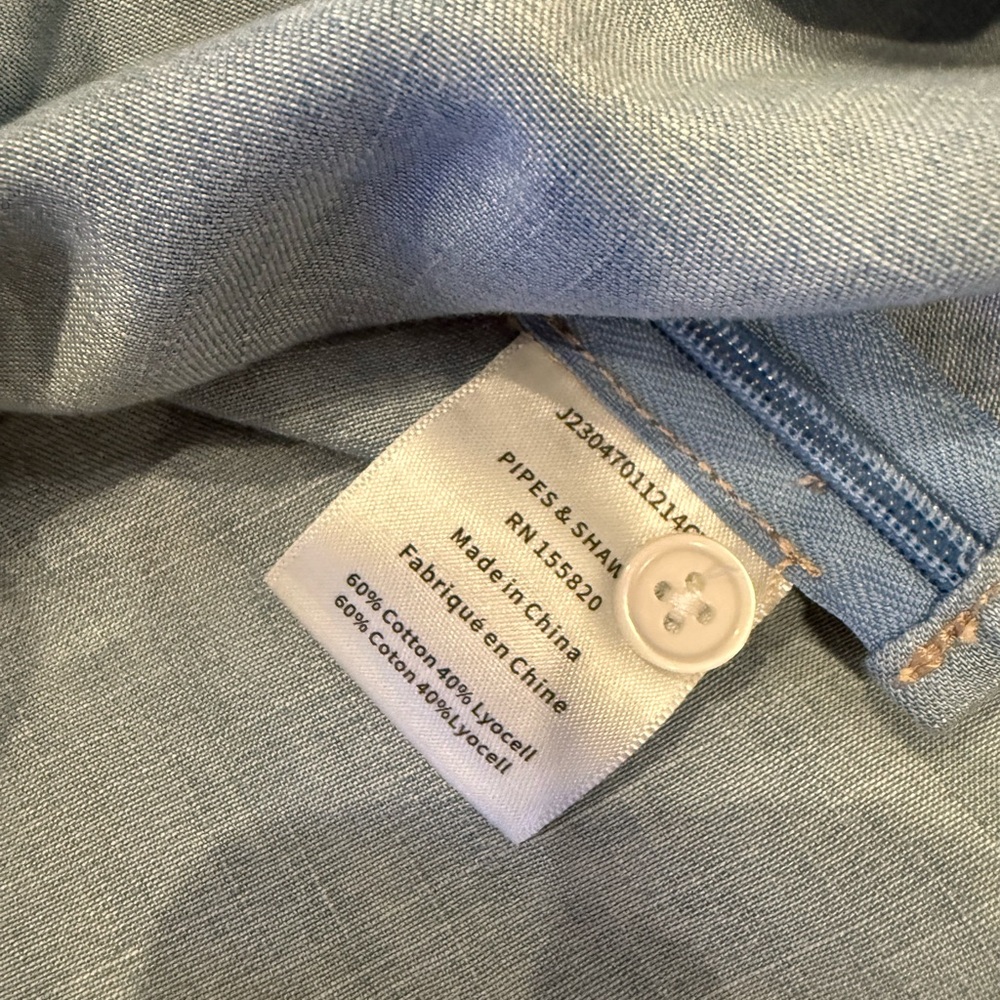 Veronica Beard Light Blue Denim Button Detail Tank Sz 10 - Picture 9 of 12
